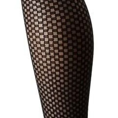 Hanes Women's Hanes Tossed Check Tights Black 5'3